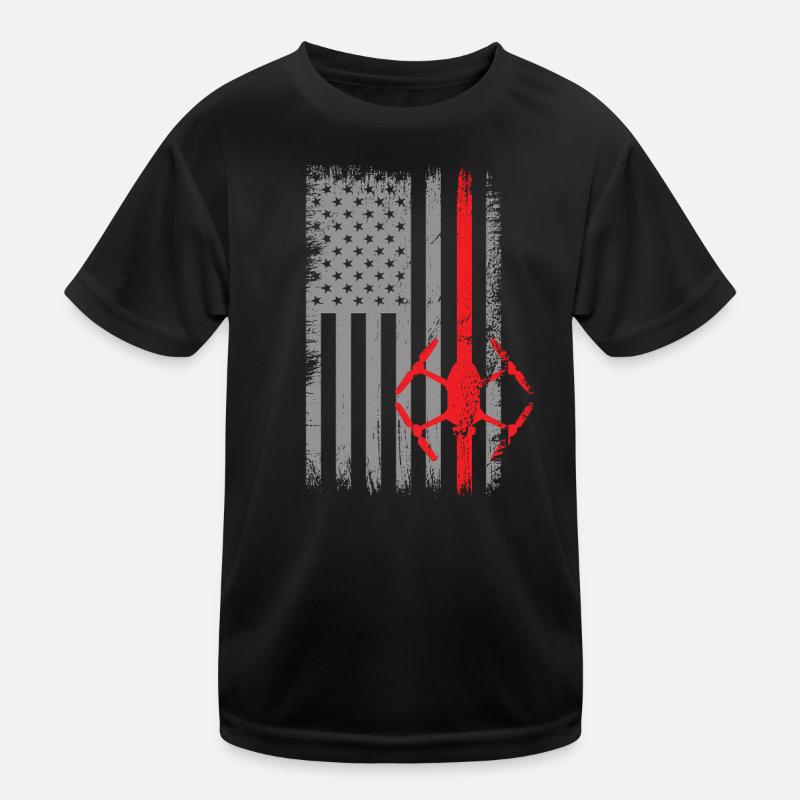 USA Flagge Drohne Amerika Pilot Kinder Funktions-T-Shirt