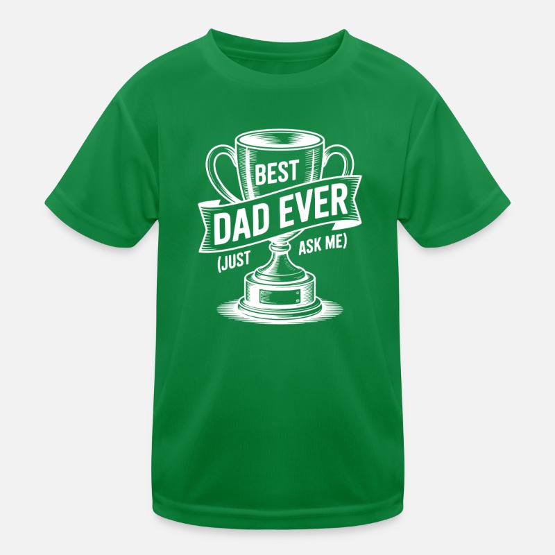 Bester Vater aller Zeiten (Frag mich einfach) mit Trophäe Kinder Funktions-T-Shirt