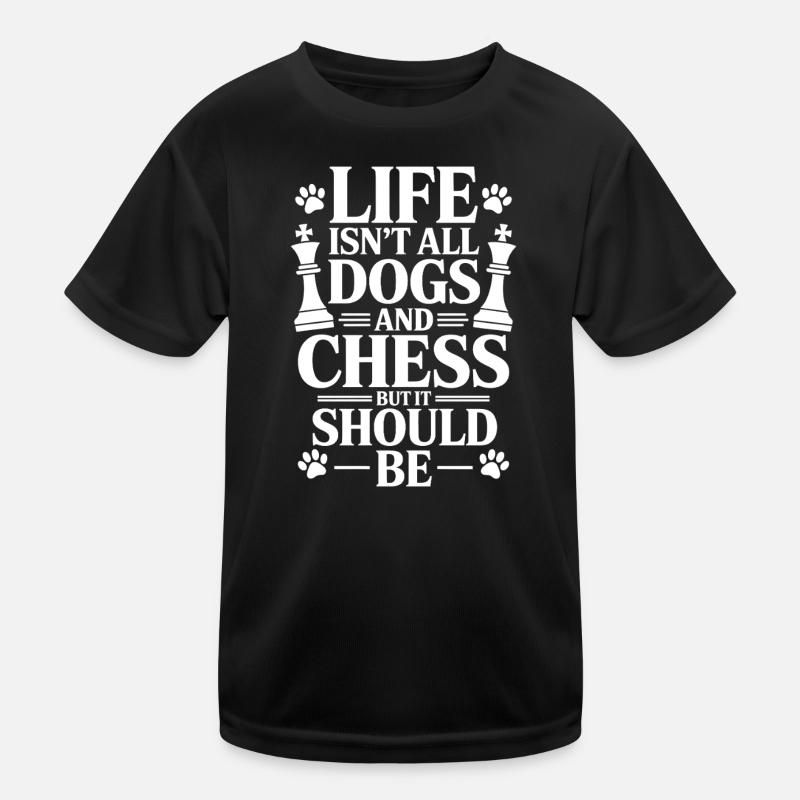Schach Spruch Schachspieler Katze Schach Geschenk - Kinder Funktions-T-Shirt - Schwarz