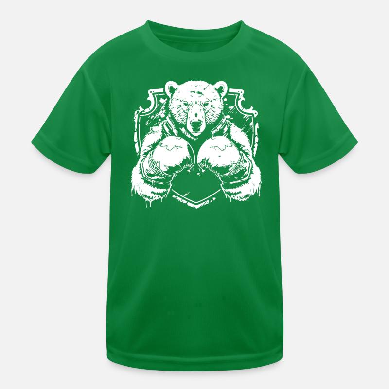 Strong bear logo with fighting pose boxer Kids Functional T-Shirt