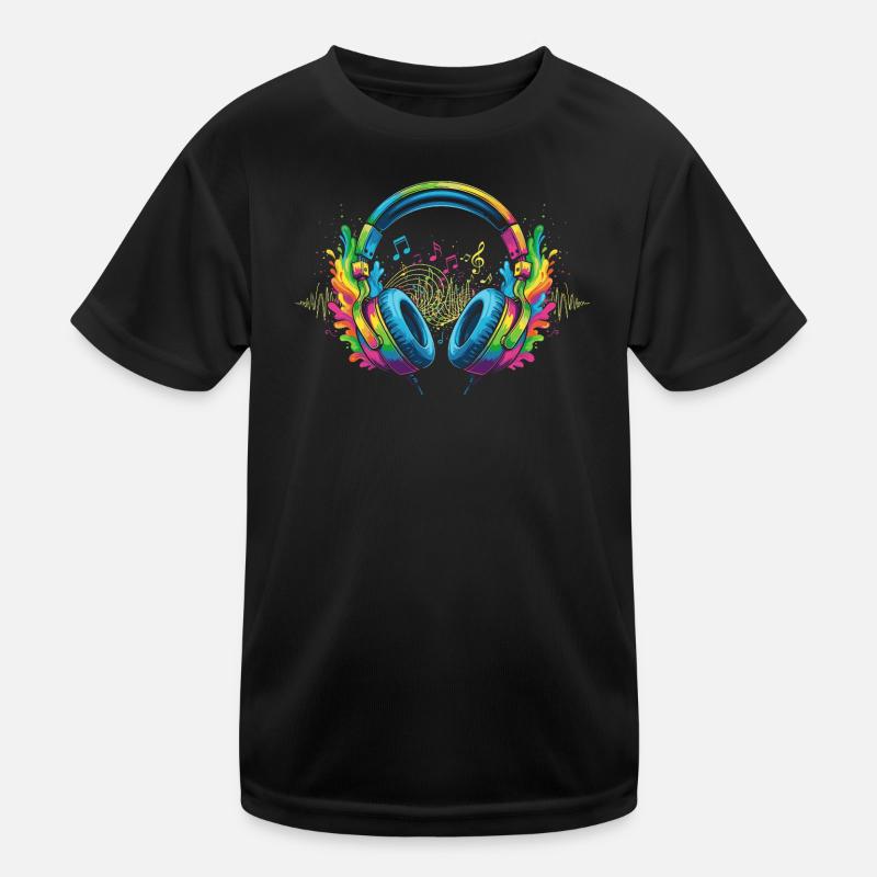 Lebendige Musik Kopfhörer Kunst Kinder Funktions-T-Shirt