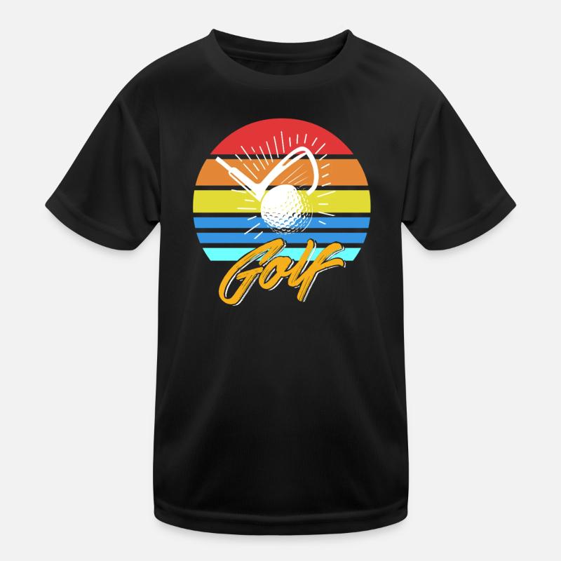 Aim for the Best Golf Motivation Retro Champion Kids Functional T-Shirt
