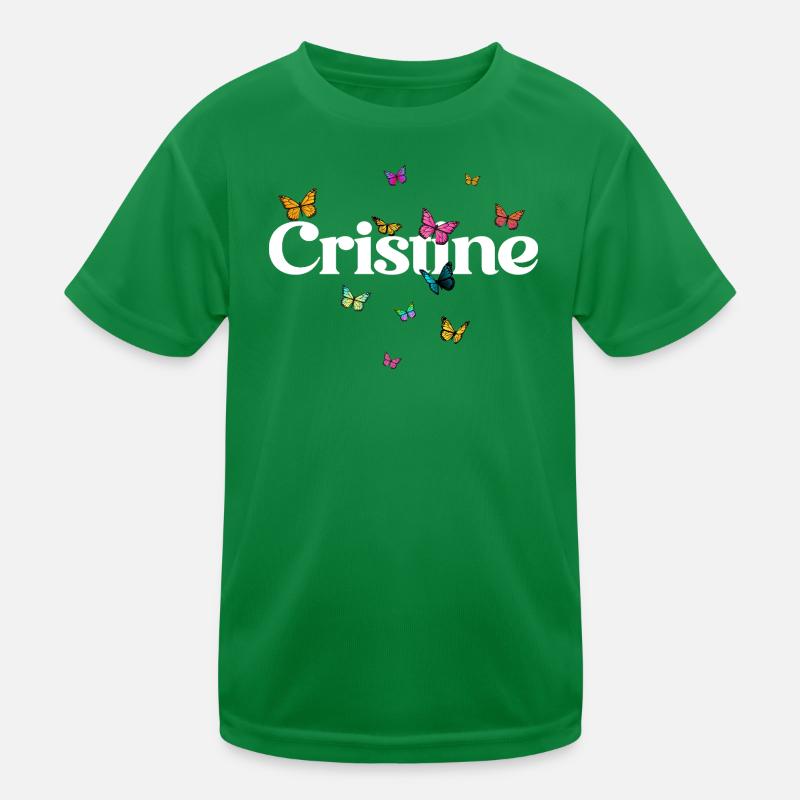 Schöner Mädchenname mit Schmetterlingen CRISTINE Kinder Funktions-T-Shirt