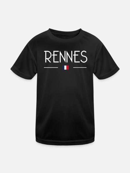 Rennes - Kinder Funktions-T-Shirt - Schwarz - Vorne