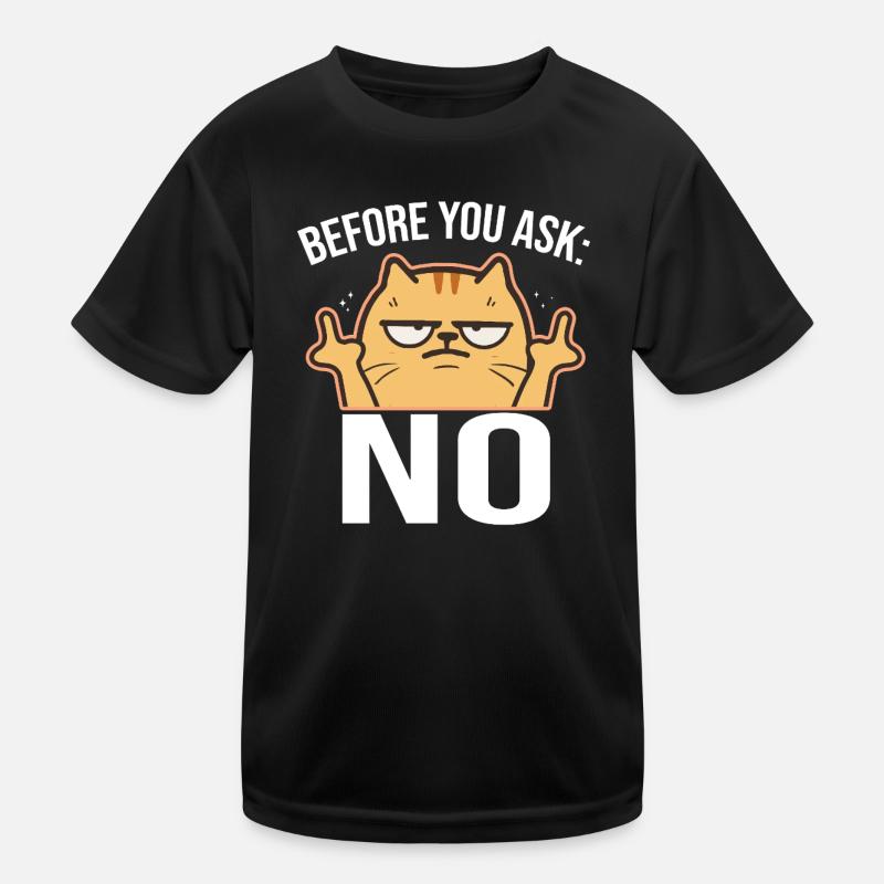 Before You Ask: No Middle Finger - Kids Functional T-Shirt - black