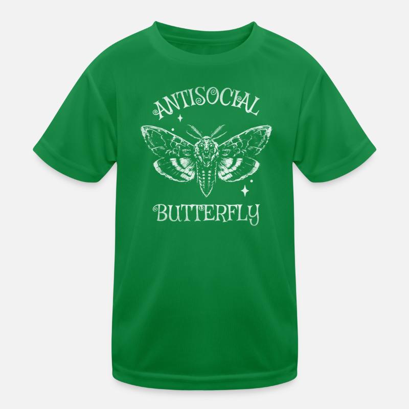 Antisocial Butterfly Moth Kids Functional T-Shirt