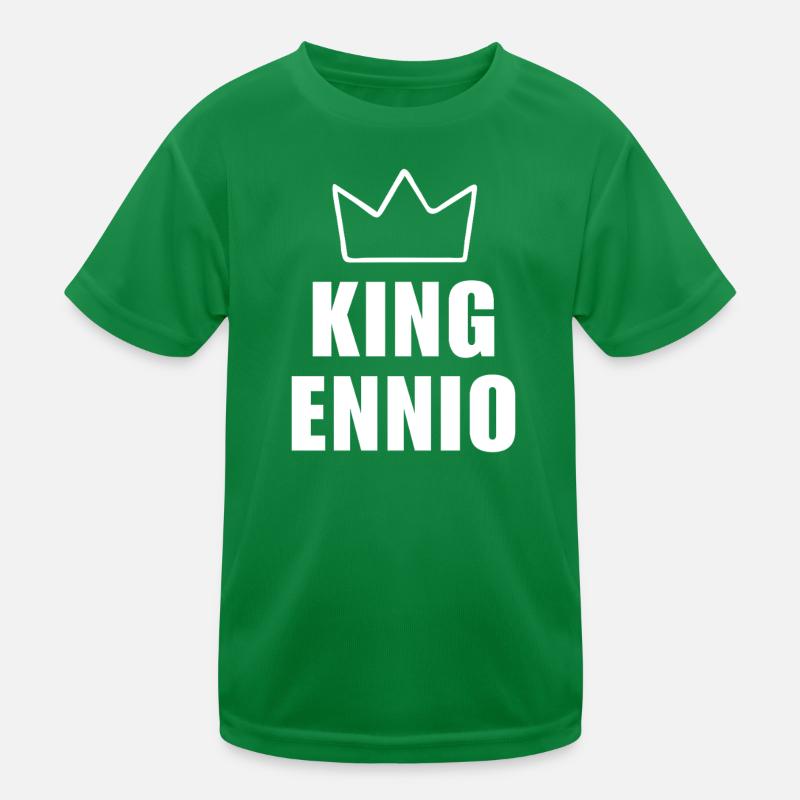 T-shirt avec le nom d'Ennio et la lettre E - Couronne du Roi T-shirt sport Enfant