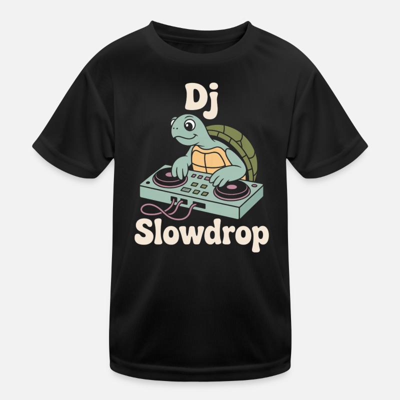 DJ Slowdrop Turtle at the DJ booth Kids Functional T-Shirt