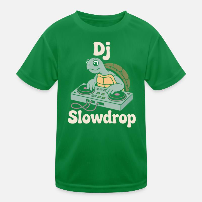 DJ Slowdrop Turtle à la cabine du DJ T-shirt sport Enfant