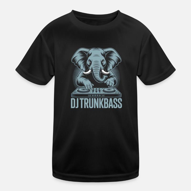 DJ Trunkbass Elephant à la table de mixage basse T-shirt sport Enfant