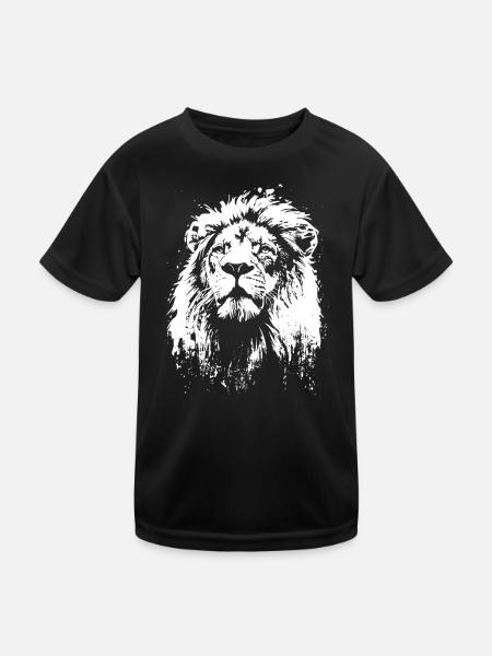 lion face lion head - Kids Functional T-Shirt - black