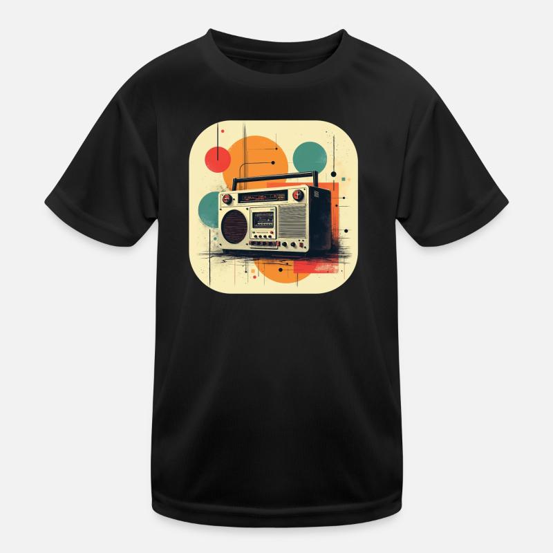 Retro Ghetto Blaster T Shirt Kids Functional T-Shirt