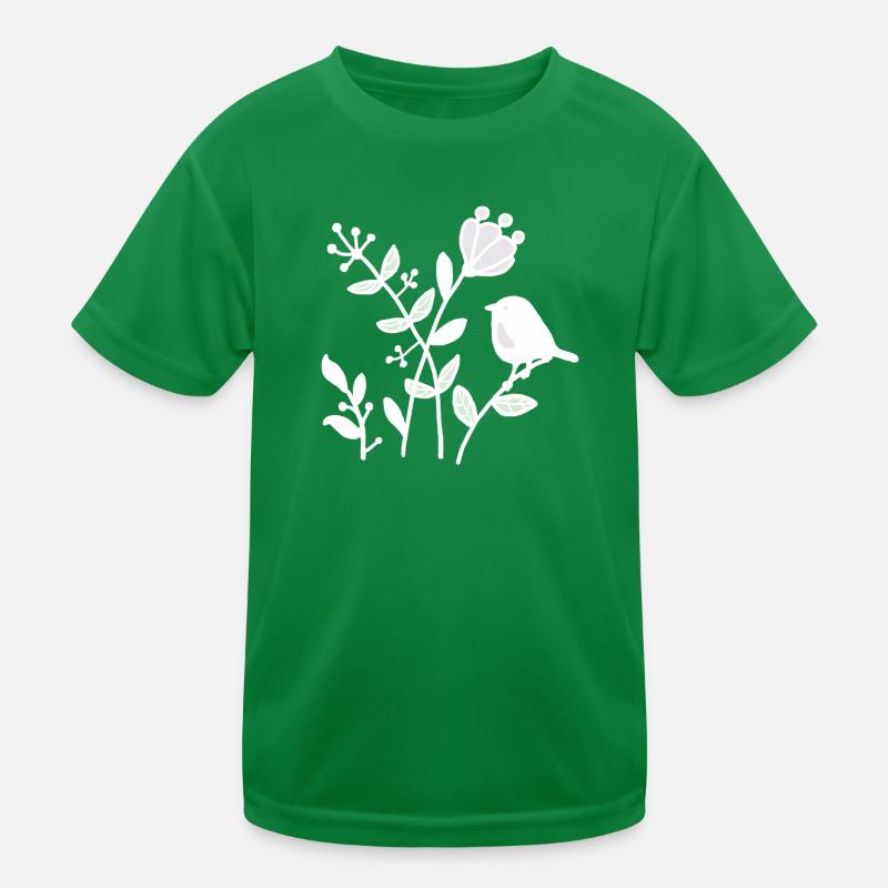 Natur_mit_Vogel_weiss T-shirt sport Enfant
