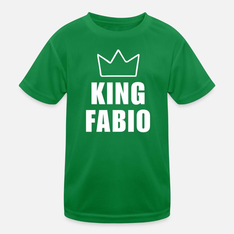 Fabio Name mit Buchstabe F - King Crown Hemd Kinder Funktions-T-Shirt