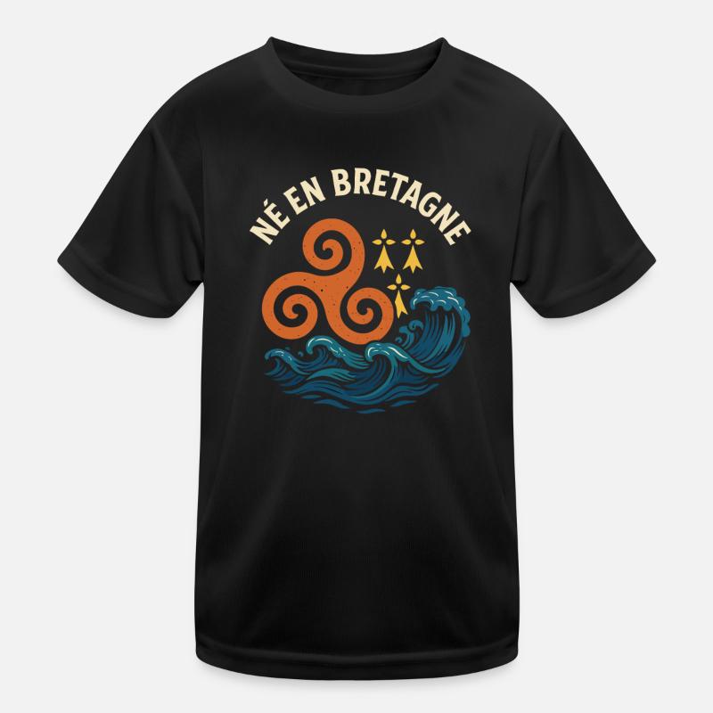 Né en Bretagne Triskel Identité Bretonne T-shirt sport Enfant