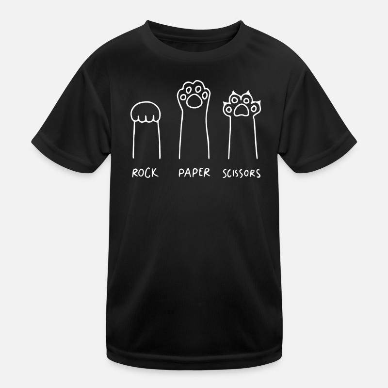 cat rock paper scissors funny Kids Functional T-Shirt