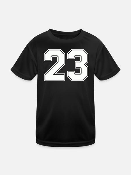 Geometric Number Design 23 - Kids Functional T-Shirt - black - Front