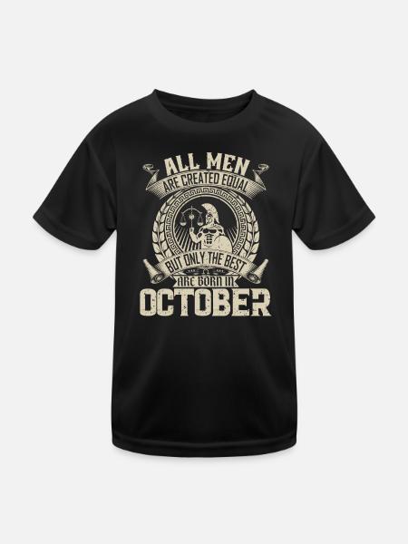 October All Men Are Created Equal Design - Kids Functional T-Shirt - black - Front