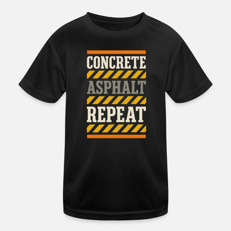 Road Construction Team Asphalt Concrete Team Kids Functional T-Shirt