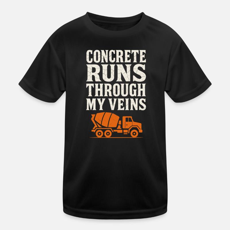 Road Construction Team Asphalt Concrete Team Kids Functional T-Shirt