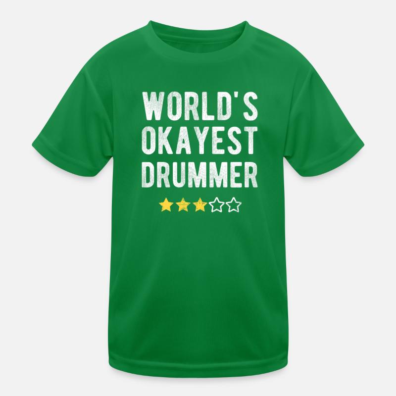 World’s Okayest Drummer Witziger Musiker Spruch Kinder Funktions-T-Shirt