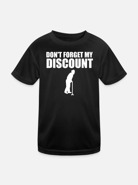 N'oubliez pas ma réduction pour les hommes plus âgés - T-shirt sport Enfant - noir - Devant
