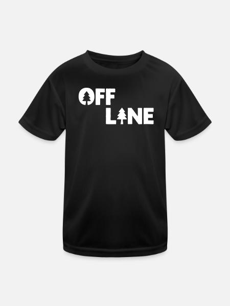 Hors ligne – Motif de dicton Nature, Forêt et Plein Air - T-shirt sport Enfant - noir - Devant