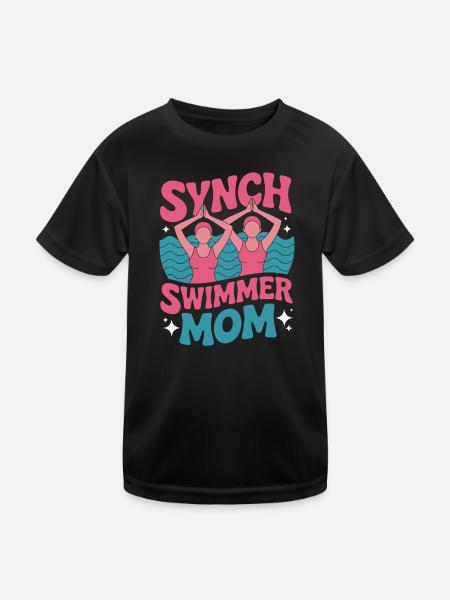 Synchronschwimmen Kunstschwimmen Wassersport - Kinder Funktions-T-Shirt - Schwarz - Vorne