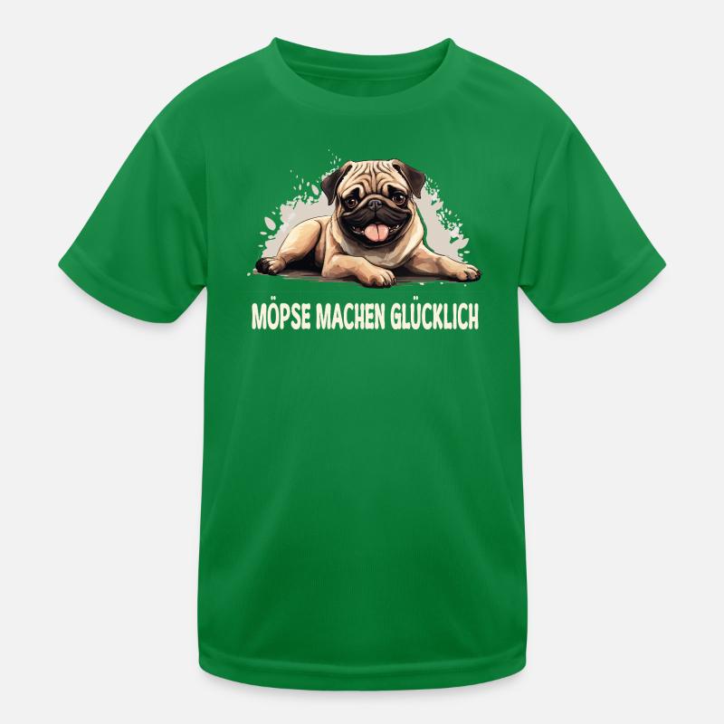 Glück ist… ein Mops im Leben! Kinder Funktions-T-Shirt
