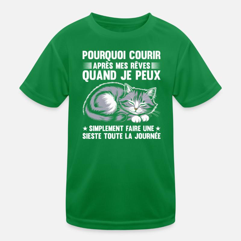 Sleeper Cat Dreamer Silent Humorous Gift Kids Functional T-Shirt