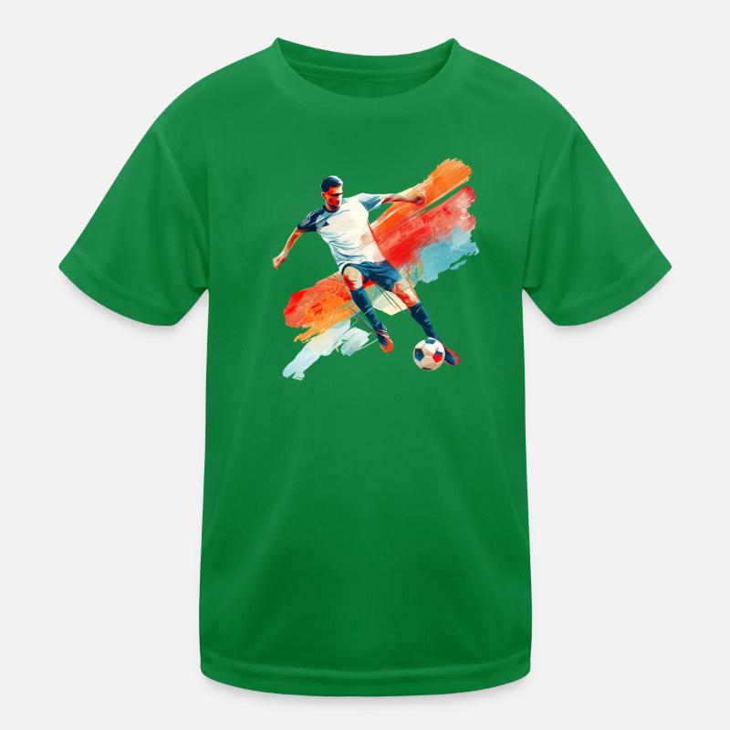 Dynamic soccer player in motion Kids Functional T-Shirt