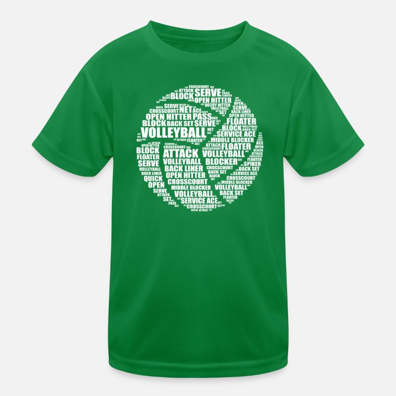 Volleyball Wort Kunst Geschenk Kinder Funktions-T-Shirt