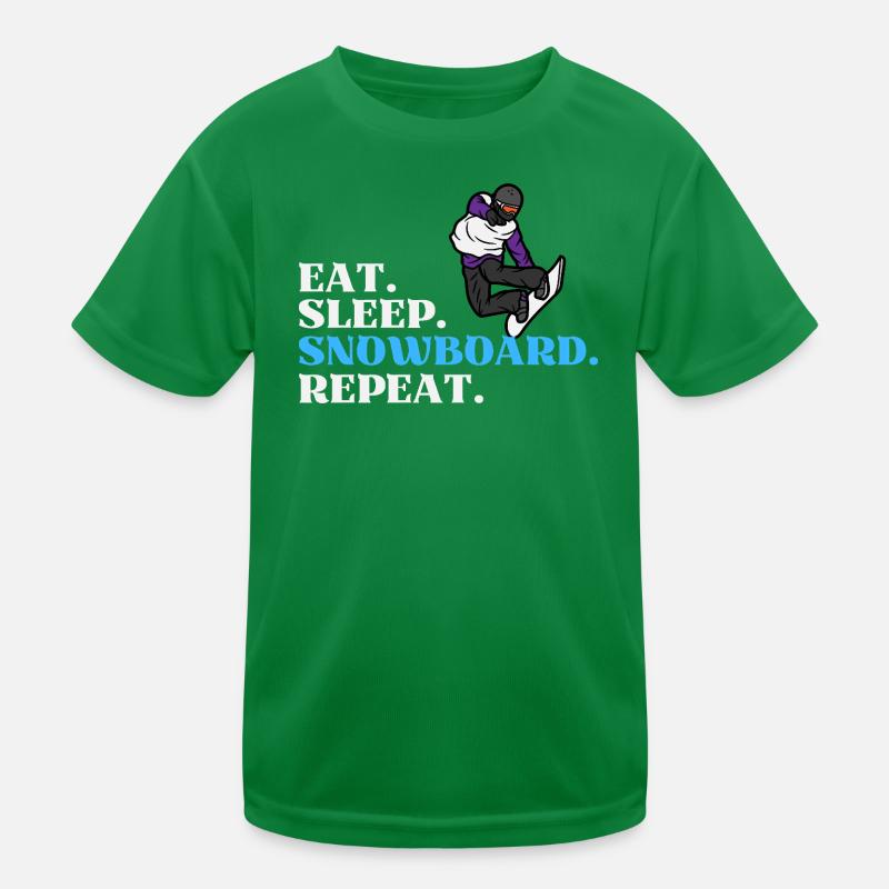 Eat Sleep Snowboard Repeat Kinder Funktions-T-Shirt