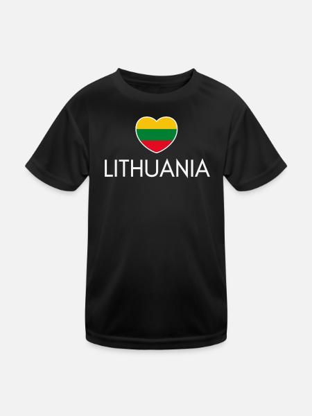 I love Lithuania, Lithuanian pride - Kids Functional T-Shirt - black