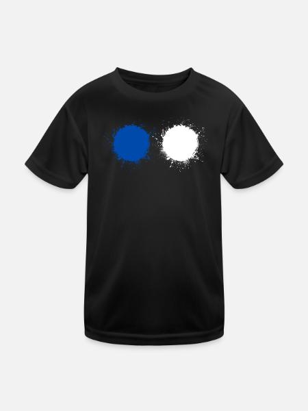 Blue White - Kids Functional T-Shirt - black - Front