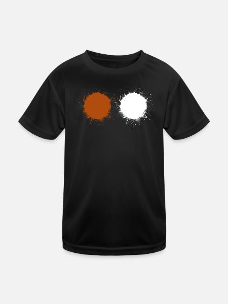 Braun Weiß - Kinder Funktions-T-Shirt - Schwarz - Vorne