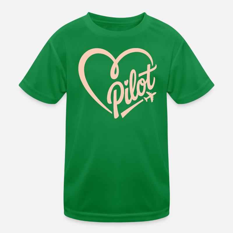 Pilot und Flugzeug Kinder Funktions-T-Shirt