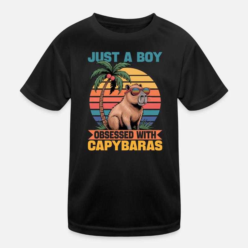Funny Capybara Kinder Funktions-T-Shirt
