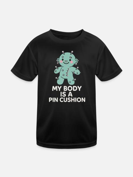Piercing Addict Body Mod Enthusiast - Kids Functional T-Shirt - black - Front