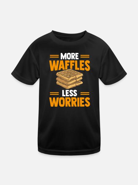 Meer wafels, minder zorgen. - Functioneel T-shirt voor kinderen - zwart - Voor
