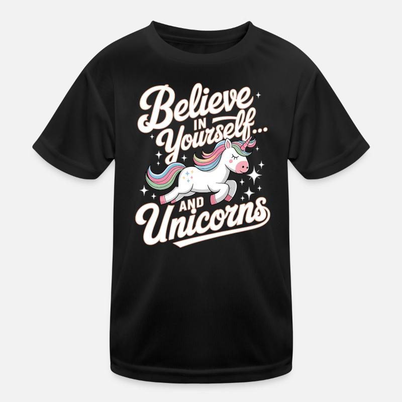Inspirierendes Einhorn- und Selbstbewusstsein-Design Kinder Funktions-T-Shirt