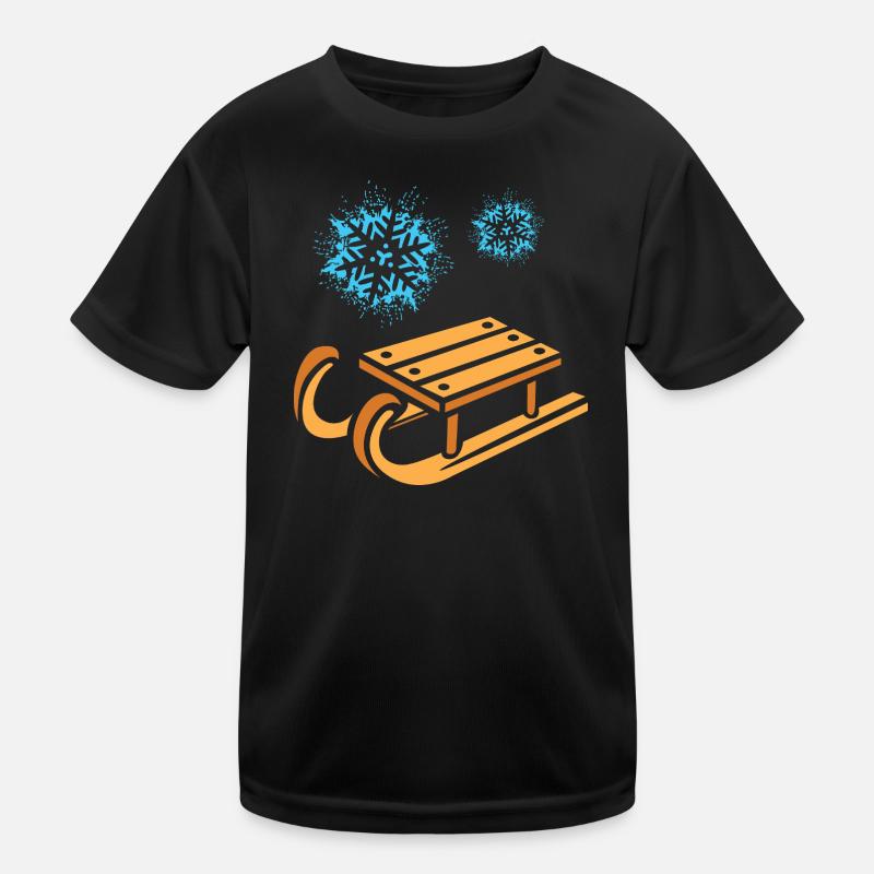 Sleigh with snowflakes cartoon Kids Functional T-Shirt