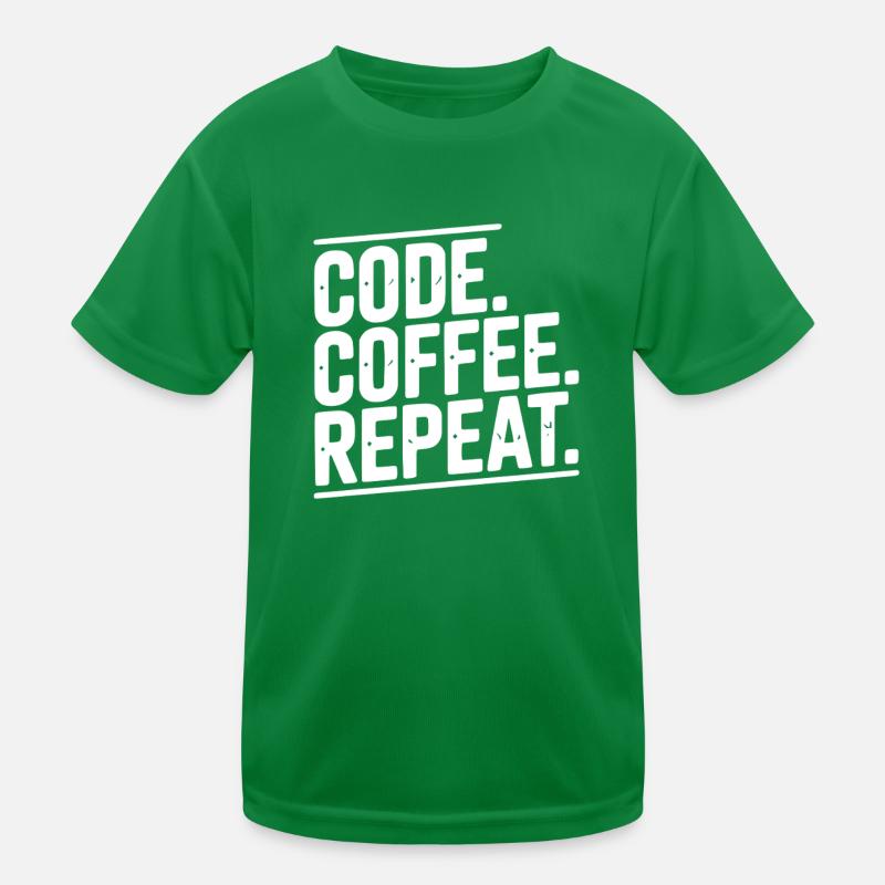 Code Kaffee-Wiederholung Kinder Funktions-T-Shirt