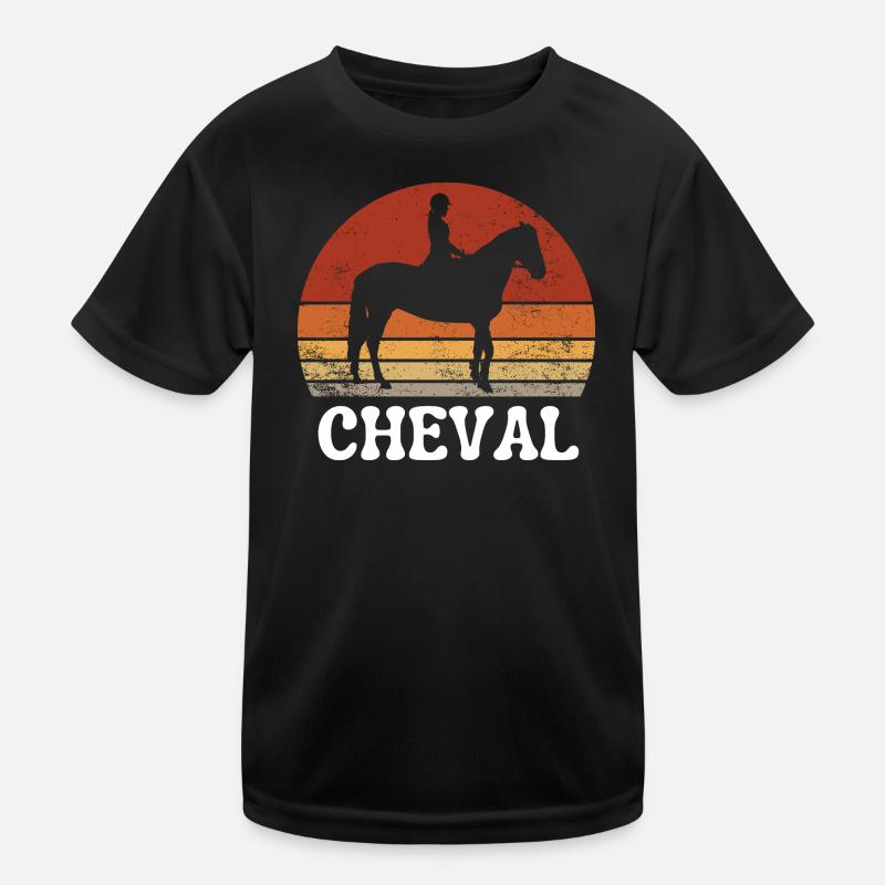 Cavaliere Silhouette Vintage Rétro T-shirt sport Enfant