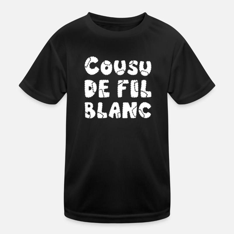 SEWN WITH WHITE THREAD! - Kids Functional T-Shirt - black