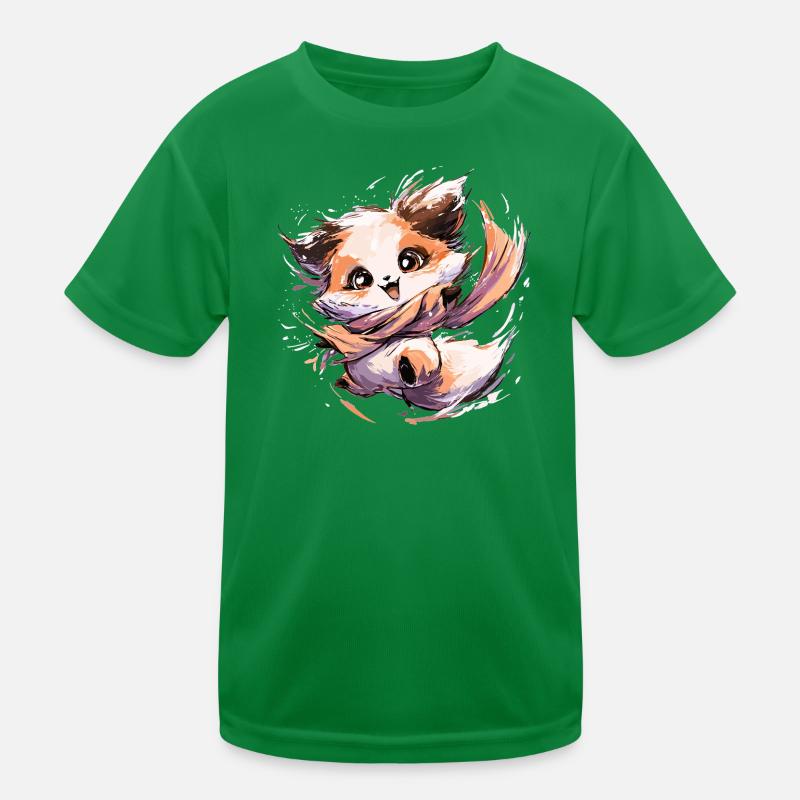 Fuchs mit Schal | Tanzender Fuchs Kinder Funktions-T-Shirt