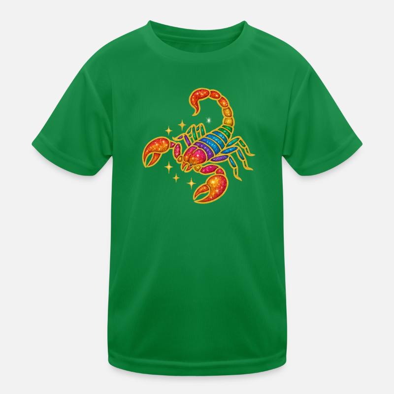 Rainbow Glitter Scorpio Kids Functional T-Shirt