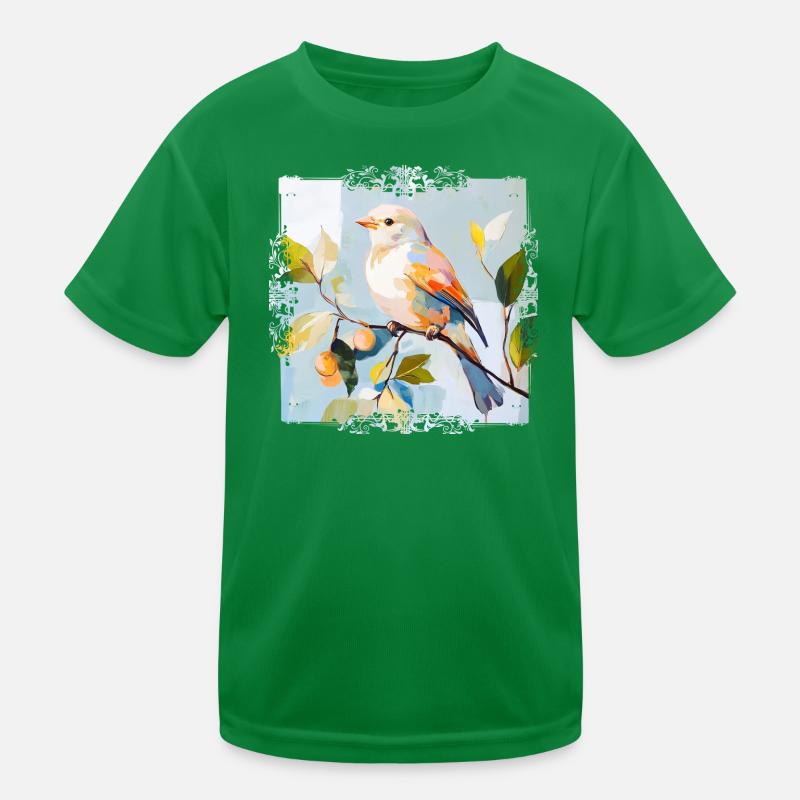 Bunter Vogel im Aquarellstil Kinder Funktions-T-Shirt