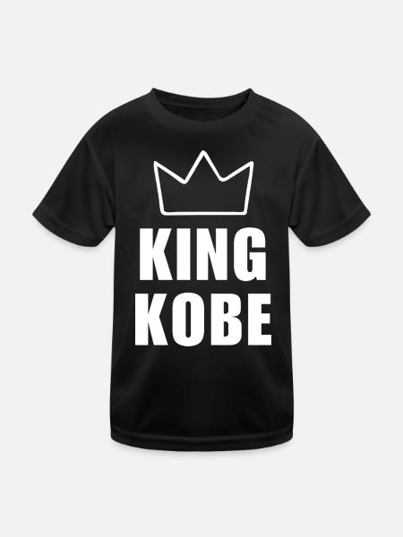 Kobe Name mit Buchstabe K - King Crown Hemd - Kinder Funktions-T-Shirt - Schwarz - Vorne