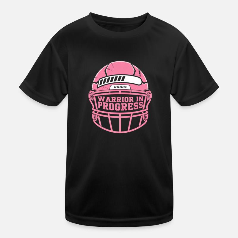 Brustkrebs Bewusstsein Warrior In Progress Kinder Funktions-T-Shirt